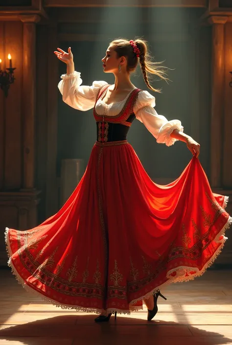 A woman doing a Russian