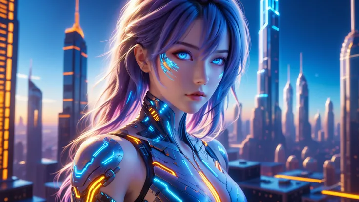 A Masterpiece In 32K Resolution, Supreme Quality, Super Detail, Official Art, Cinematic Lighting, Beautiful And Aesthetic, Ultra-Detailed Features, Very High-Resolution 32K Wallpaper. A Captivating Girl With Gray Eyes, Highlighting Her Ample Breasts And Bl...