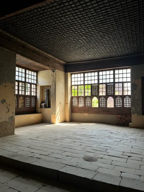 Im making a reuse for an old historical building that was built in the mamluk era renovating it to an art center this is a room in the building please make it into jewelry workshop and consider keeping the old style  but with some edits