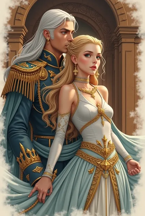 Wattpad Cover Dedicated to Novel by Impossibly    beautiful    Young Femme Fatale,  Incredibly   beautiful   blonde , Princess of Venus and General of the Earth Army, at all,    beautiful   ,    majestic   ,  courageous mature man with long straight platin...