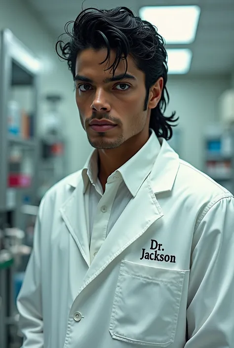  Michael Jackson dressed as a doctor written by Dr..Jackson in a lab coat 