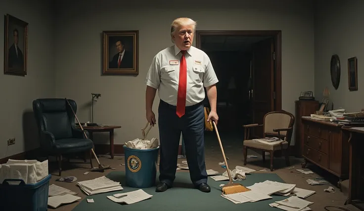 Make donald trump as a janitor