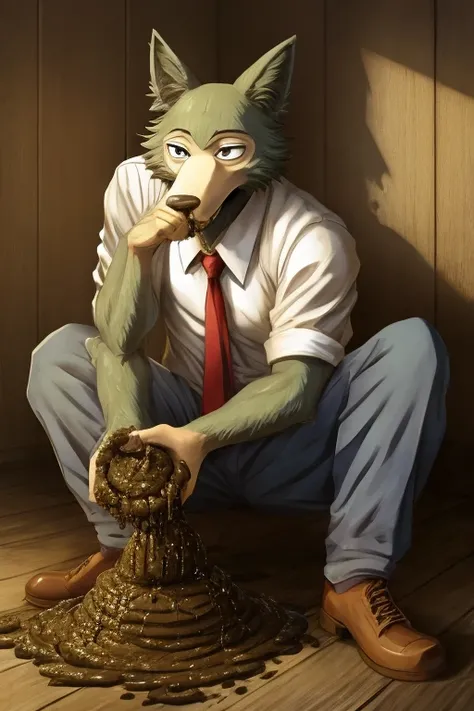 BEASTARS Legoshi Eating Dung Eating Dung Scatoro Dung Coating Full Body Poop Covered