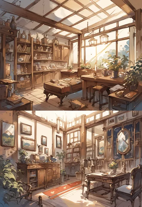 score_9, score_8_up, score_7_up, score_6_up, score_5_up, score_4_up, hires, highres, cover page, angelic 1girl, fantasy room, sketch, architectural illustration, visual development, interior design architecture, watercolor illustration style, traditional j...