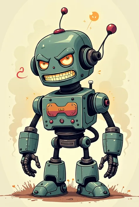 An funny and dramatic robot pic, who is looking ish and male