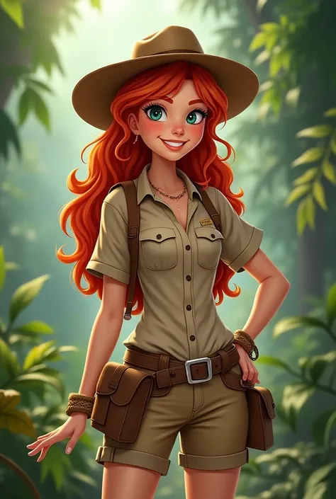 Disney girl,Redhead,18 years old,Dressed as an explorer