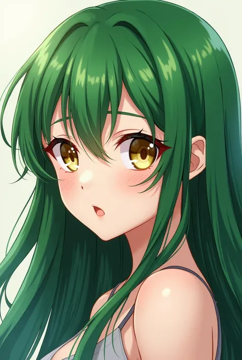 Anime girl green long hair amber eyes like C.C. for DC icon please i eant beautifyl icon C.C