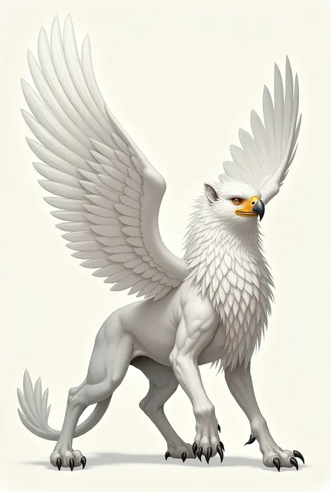 Side view griffin with all four members of the same size using the characters reference and with white plumage