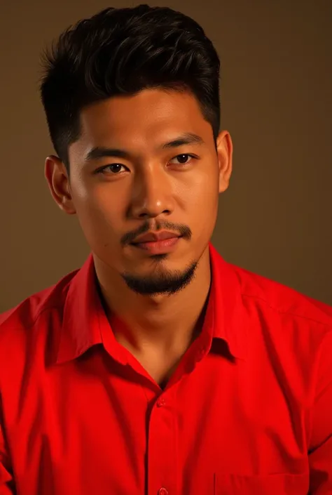 a javanese man wearing red shirt