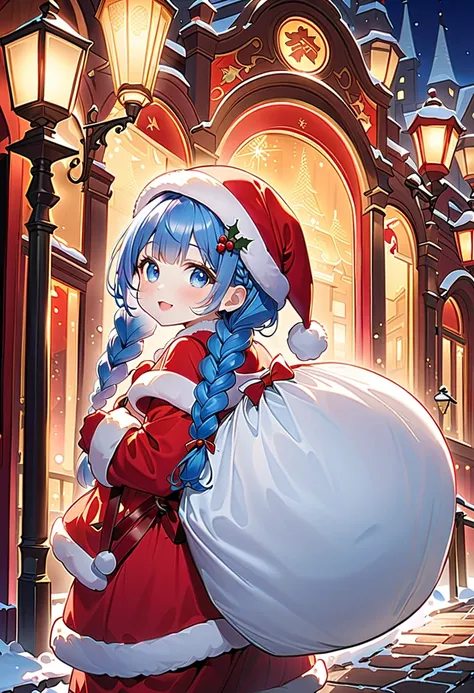 ( drag Santa Clauss big bag:1.5)、((Chibi、Chibiガール:1.5)))、Kindergarten student:1.5、((Pull the sleeve :1.5))、 top quality 、 high res、 detailed background、 Beautiful face in every detail 、 ANATOMICALLY CORRECT 、 detailed expressions 、fine grain、((whole body, ...