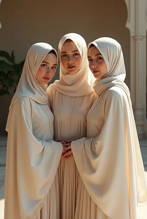 Three beautiful hijab women 