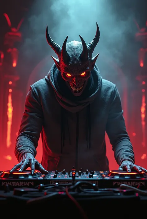 A DJ looks like a demon