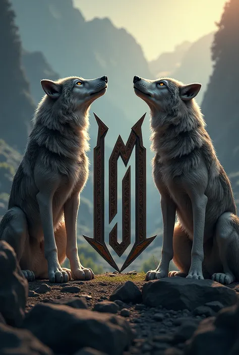 Symbol of LM with wolves at the side 