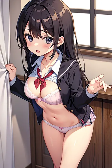 schoolgirl,underwear,bra,anime style