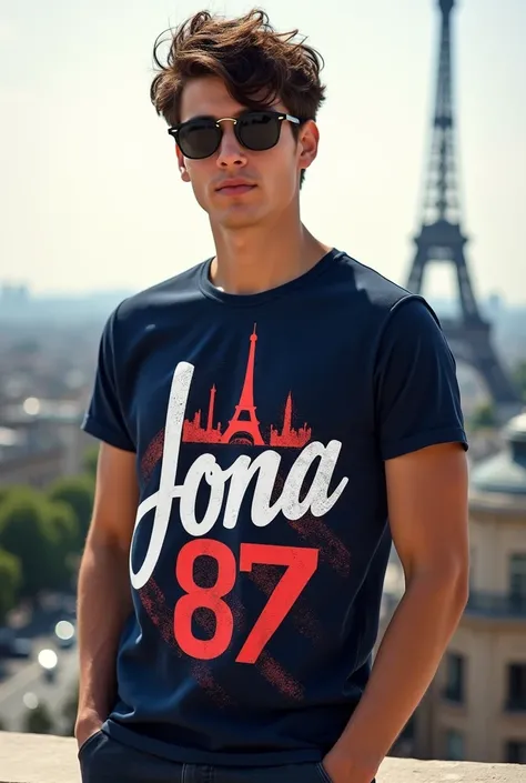 Paris t-shirt with the name JONA and 87