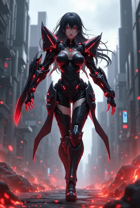 Akame with mecha suit