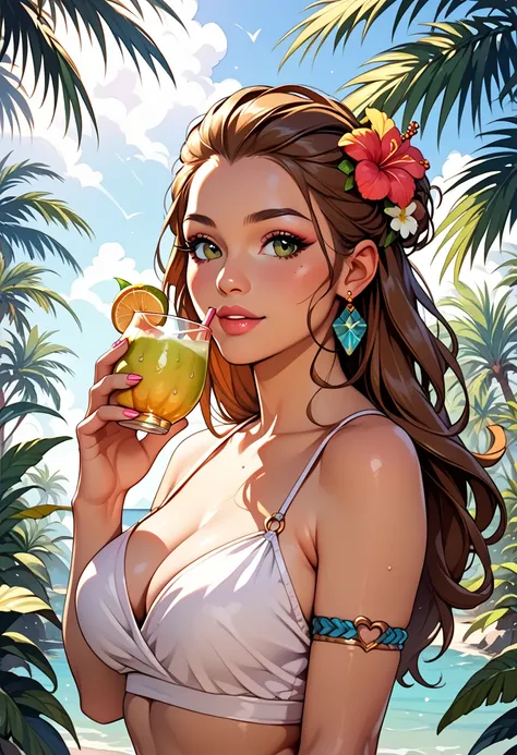 score_9, score_8_up, score_7_up, beautiful, perfect eyes, Pineapple Coconut girl