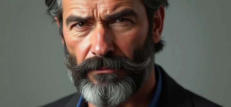 Do the same but with a beard and mustache