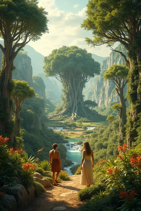 Create me a photo of the Garden of Eden according to the Bible