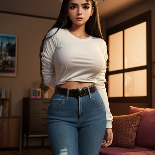  movie style, a petite cute shy innocent skinny body with monstously huge fat size breasts Mexican nerdy goth teen, volumetric hair, beautiful detailed brown eyes, cutely detailed lips, super cute highly detailed eyes and face, round shape face, mega volup...