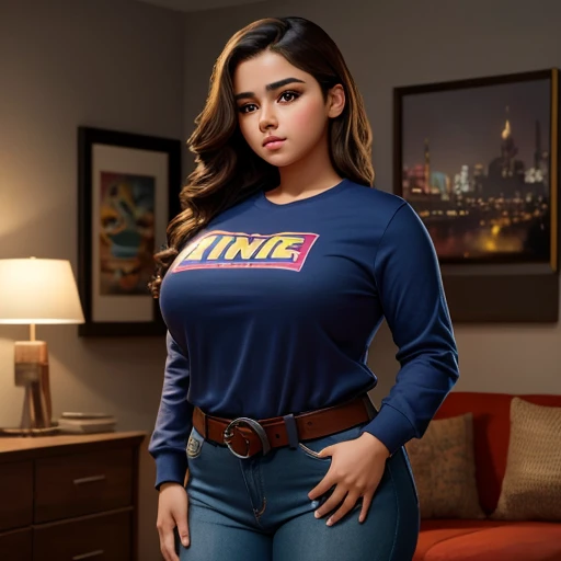  movie style, a petite cute shy innocent slightly chubby body with monstously huge fat size breasts Mexican nerdy teen, volumetric hair, beautiful detailed brown eyes, cutely detailed lips, super cute highly detailed eyes and face, round shape face, mega v...