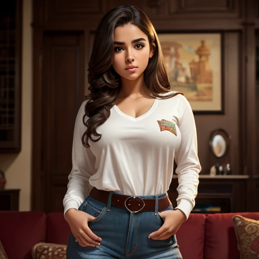  movie style, a petite cute shy innocent skinny body with monstously huge fat size breasts Mexican nerdy teen, short volumetric hair, beautiful detailed brown eyes, cutely detailed lips, super cute highly detailed eyes and face, round shape face, mega volu...