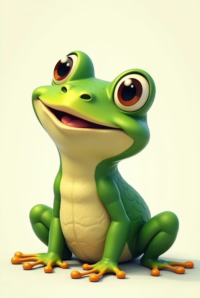 Animated frog in profile