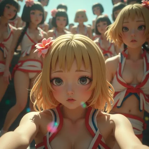 Exposed Nudie Cleavage, 8K Super-Detailed Live-Action, ExtremelyDetailed ProfessionalPhoto of [KAWAII] FUNDOSHI Girls at HAKATA GION YAMAKASA, (Backwards:0.582) FullBody from below, MagicHour Miracle, Ethereal and Haunting, [Oodles  Colorful Light Particle...