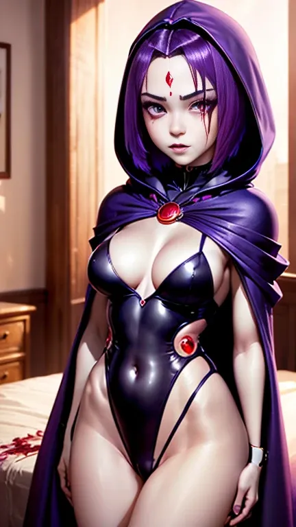 8K、master piece、highest quality、highest level、Highest image quality、masterpiece、intricate details、high-resolution、depth field、Natural light、professional lighting、(1 person)、solo、Raven solo, Gothgirl, with arms crossed looking straight ahead, in style of an...