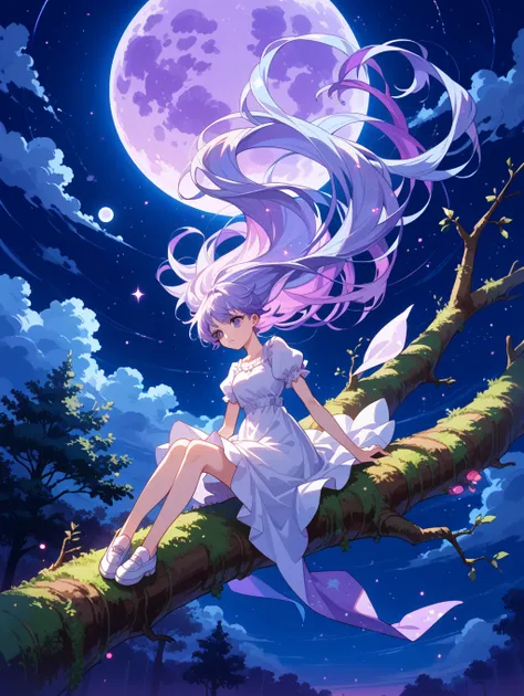  score_9,  score_8_above,  score_7_above,   source  _animated,
surreal, 
1 girl,kpop idol,  very long hair,  Floating hair,Shiny hair, 
 night scene,the moon in the sky,purple tones, starry night, dreamlike atmosphere ,Bright edges,Mystic, high contrast ,e...