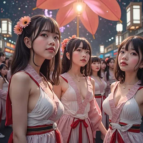 Exposed Nudie Cleavage 8K Live-Action, ExtremelyDetailed ProfessionalPhoto of [KAWAII] FUNDOSHI Girls in HAKATA GION YAMAKASA, (Backwards:0.582) FullBody from below, MagicHour Miracle, Ethereal and Haunting, [Oodles  Colorful Light Particles]  BREAK   Whit...