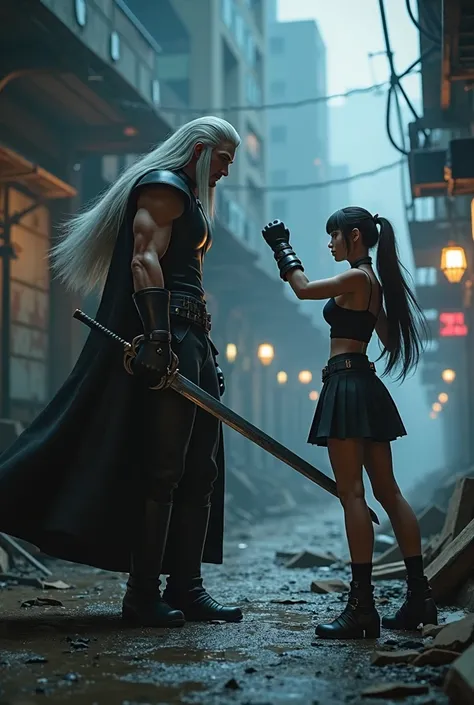 sephiroth e tifa de final fantasy vii rebirth em um encontro 