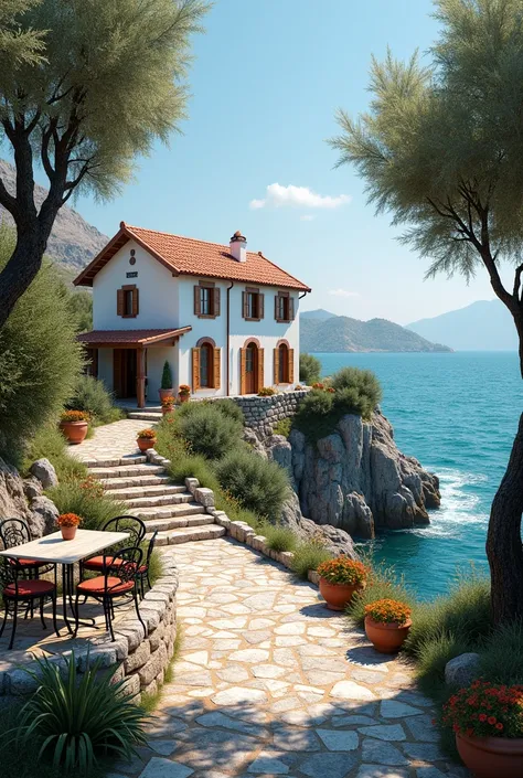 Macedonian house in the Aegean sea