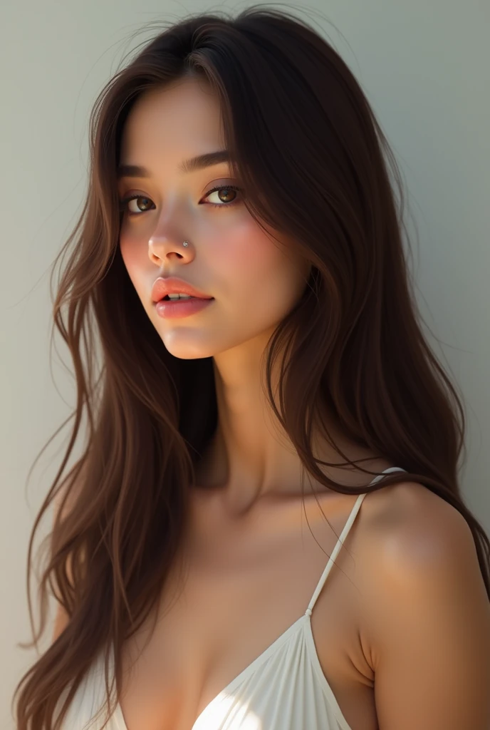 Clarinha brunette straight hair