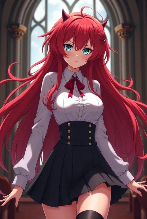  Rías Gremory. High School DxD anime style image.  Hyperrealistic image , HD