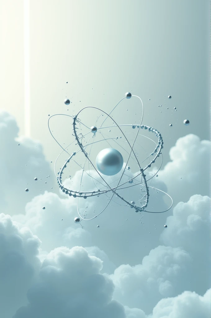 A background image, with a light background color, an atom with electrons as a symbol of physics, a superstructure as a symbol of chemistry, and DNA as a symbol of biology. 