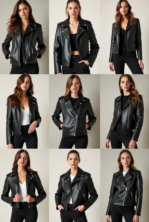 "Create a lookbook featuring different styles of leather jackets for a fashion magazine."
