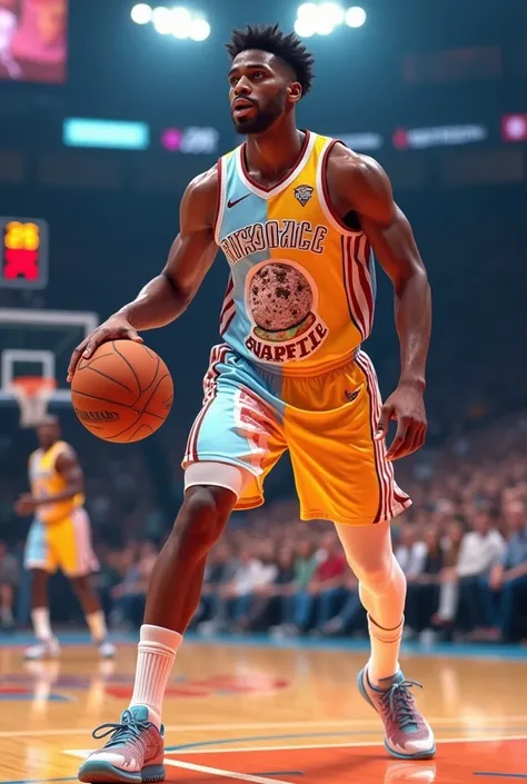 Create a basketball uniform with the name of ice cream, to play  