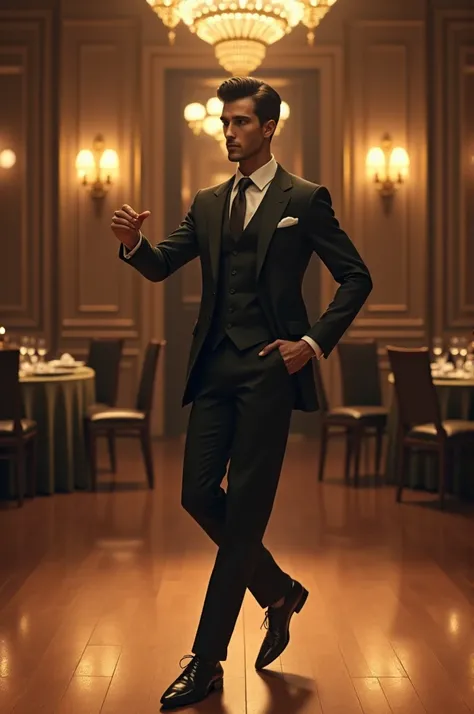 elegant man dancing with style