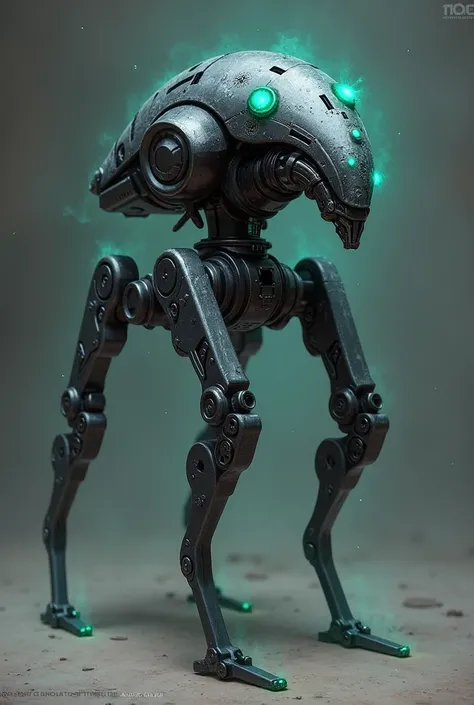 The Automatron Drone, an intricate blend of Etherium and steel, is now visualized. Its glowing runes and sleek mechanical legs hint at its advanced craftsmanship and purpose in this dark fantasy world.

