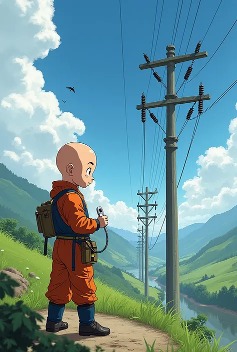 krillin working on the power lines