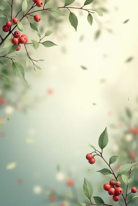 Make a mistletoe themed background with blury mistletoe 