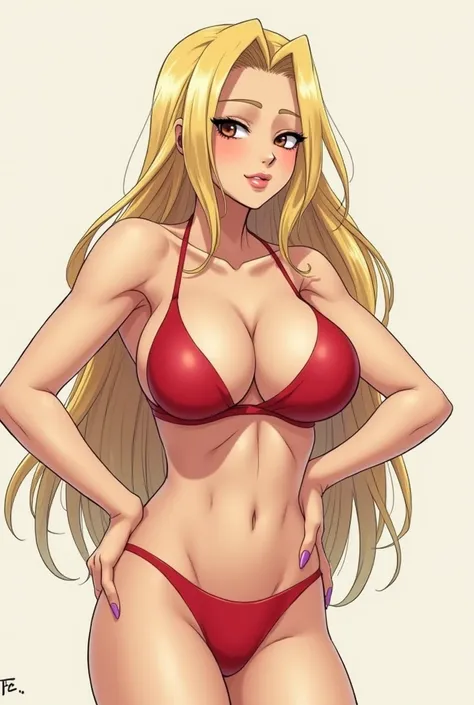 Draw Tsunade , with an extremely small bra,  to show her tits