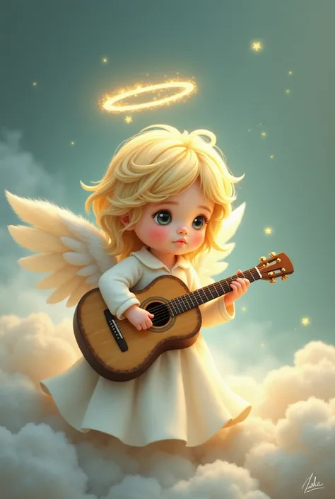 A little guardian angel with a guitar