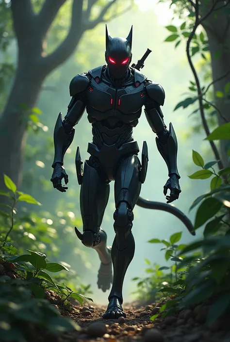 Ninja robot in the jungle,