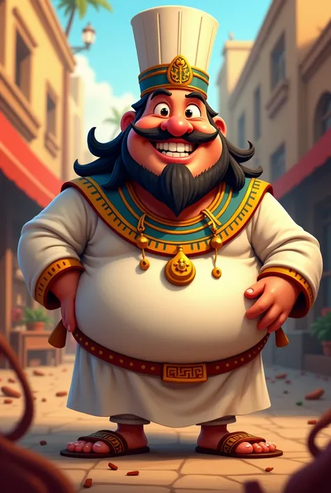 Egyptian barbecue chef cartoon character