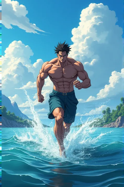 anime anime wallpapers with a man running in the water, epic 8 k hd anime shot, !!beautiful!!, anime visuals, key anime visuals, beautiful!!, beautiful!!!, screenshot from black clover, 2 0 1 9 anime screenshot, badass anime 8 k, todays featured anime stil...