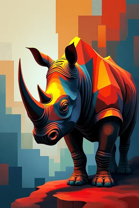 rhino, Cubism, color, Picasso