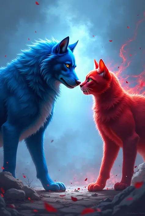 Blue dog vs Red cat 