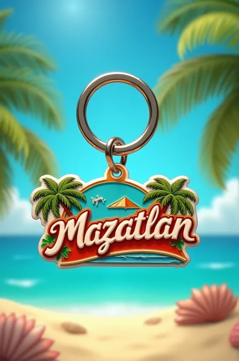 A keychain that says Mazatlán is a beach 